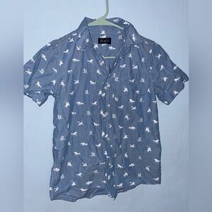 Boy’s Large(10/12) Children’s Place Cowboy Patterned Short Sleeve Button Down